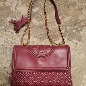 Tory Burch shoulder burgundy purse